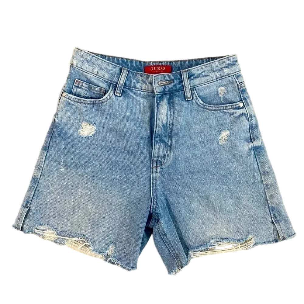 Guess denim distressed short in light  blue washed casual Size 26